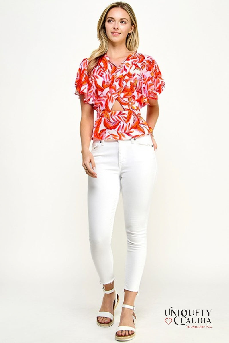 Ayanna Flutter Sleeves Top - Uniquely Claudia Boutique