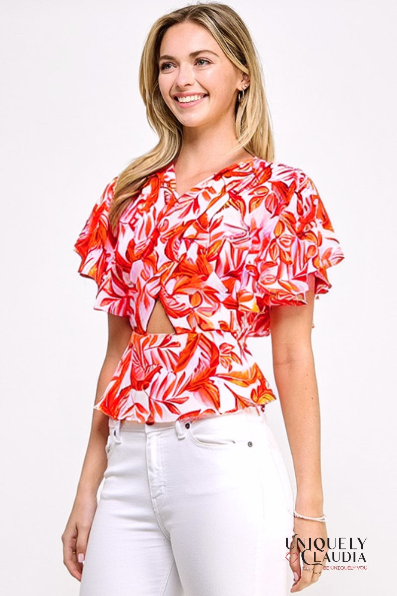 Ayanna Flutter Sleeves Top - Uniquely Claudia Boutique