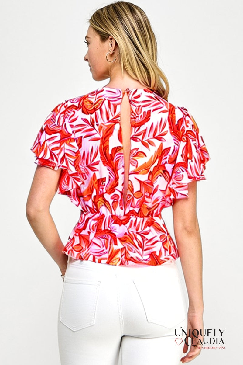 Ayanna Flutter Sleeves Top - Uniquely Claudia Boutique