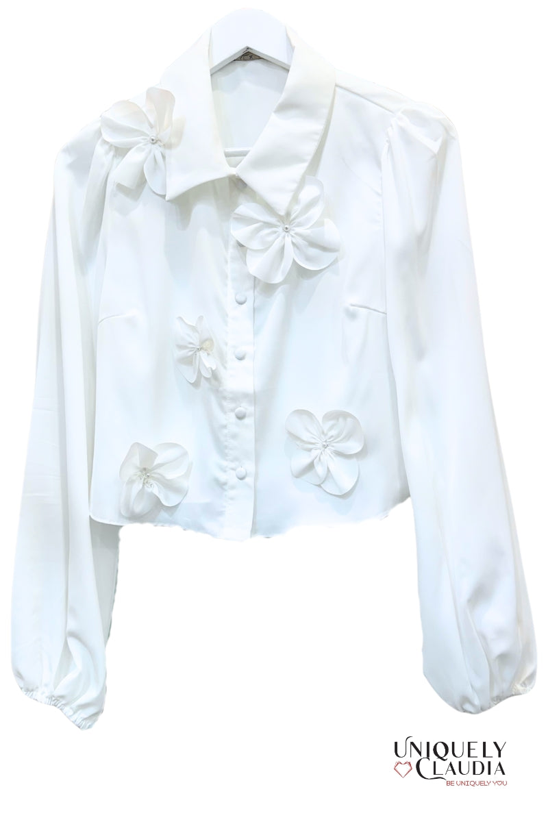 Full of Flowers Long Sleeve Blouse - Uniquely Claudia Boutique