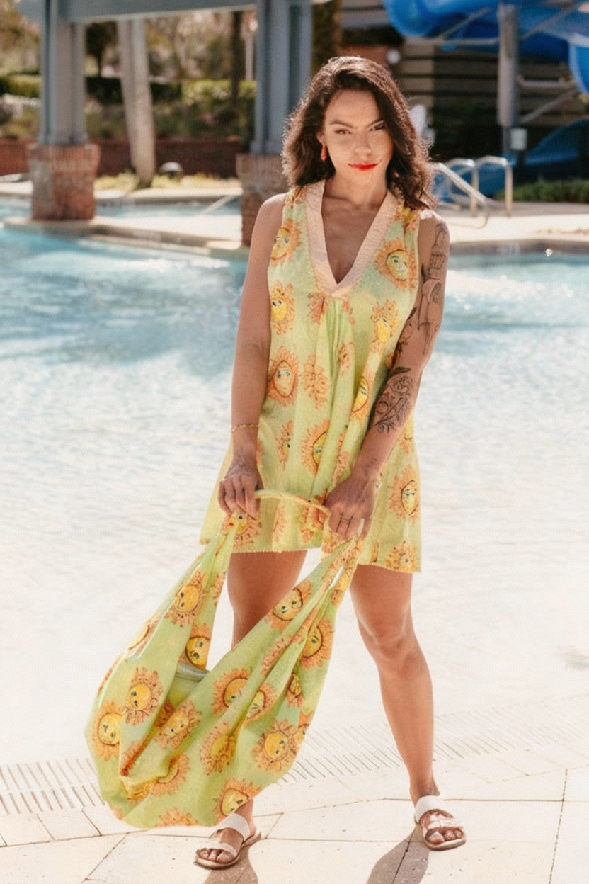 Resort Bags | Ines Lime Sunshine Shoulder Beach Bag | Uniquely Claudia Boutique