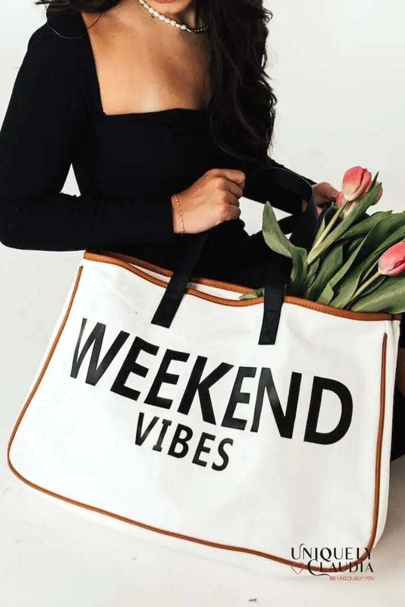 Weekend Vibes Getaway Tote Bag - Uniquely Claudia Boutique