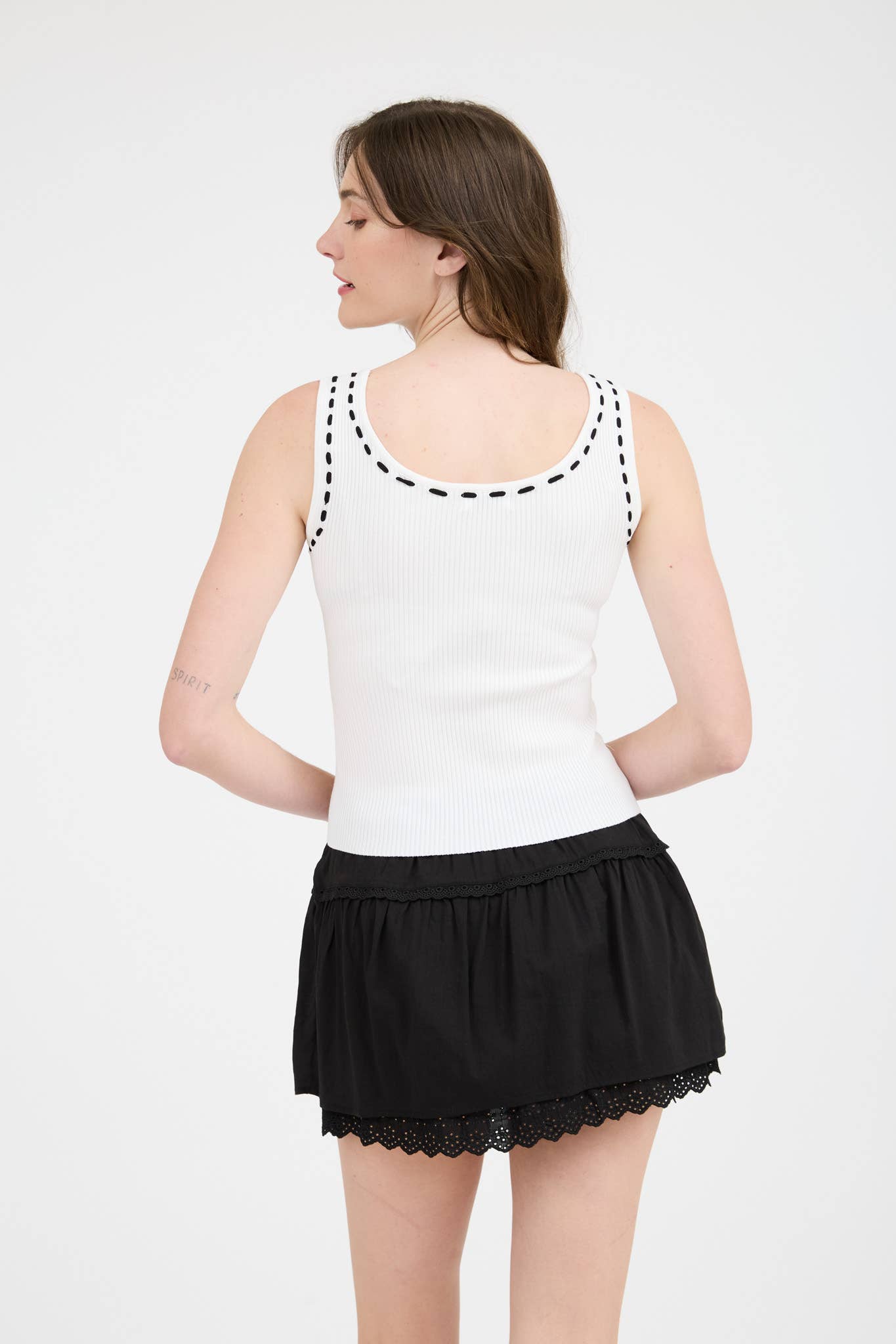 Sadie Scoop Neck Front Tie Knit Tank Top | Uniquely Claudia