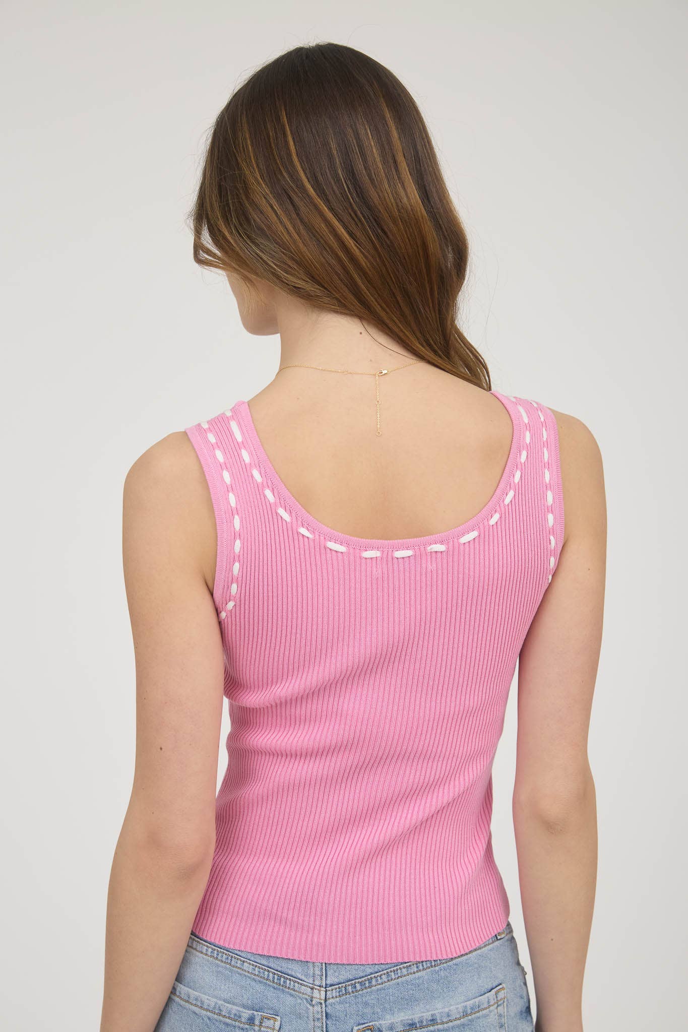 Sadie Scoop Neck Front Tie Knit Tank Top | Uniquely Claudia