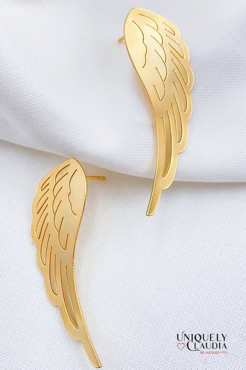 Mini Angel Wings 24KT Gold Plated Earrings | Uniquely Claudia Boutique