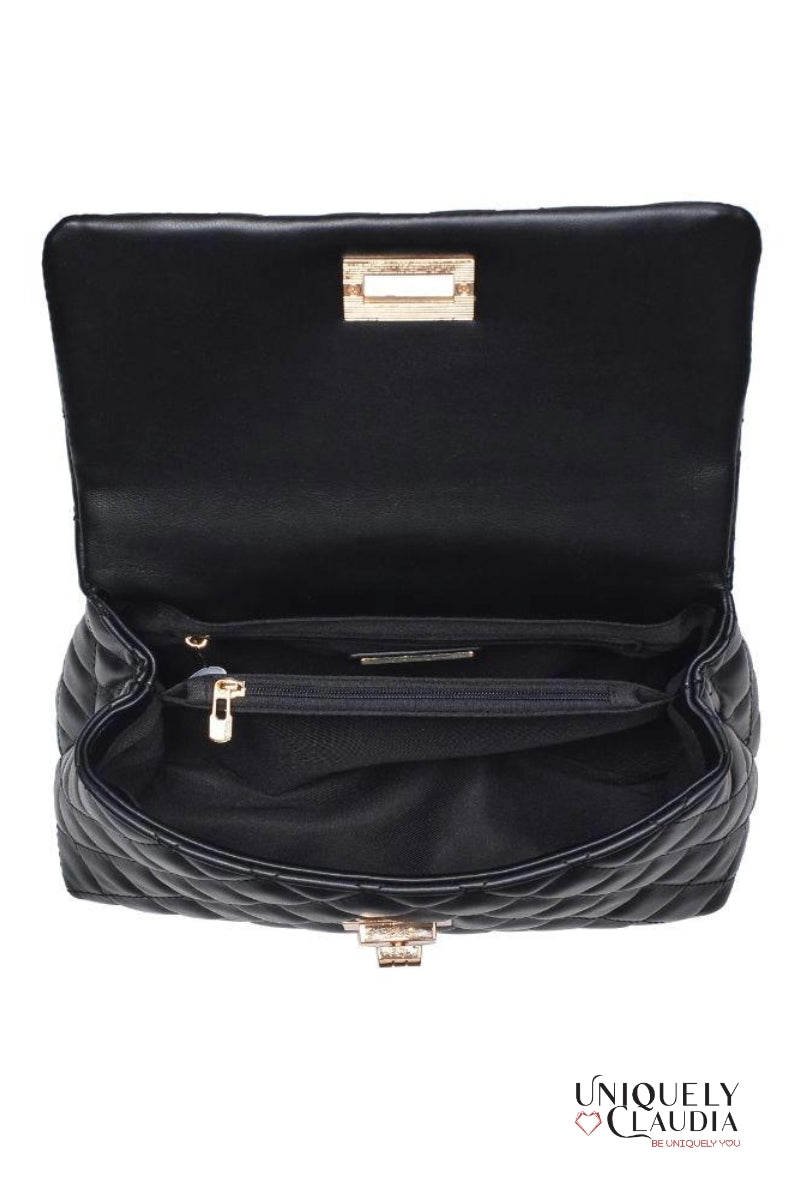Cordelia Quilted Black Crossbody Bag | Uniquely Claudia Boutique