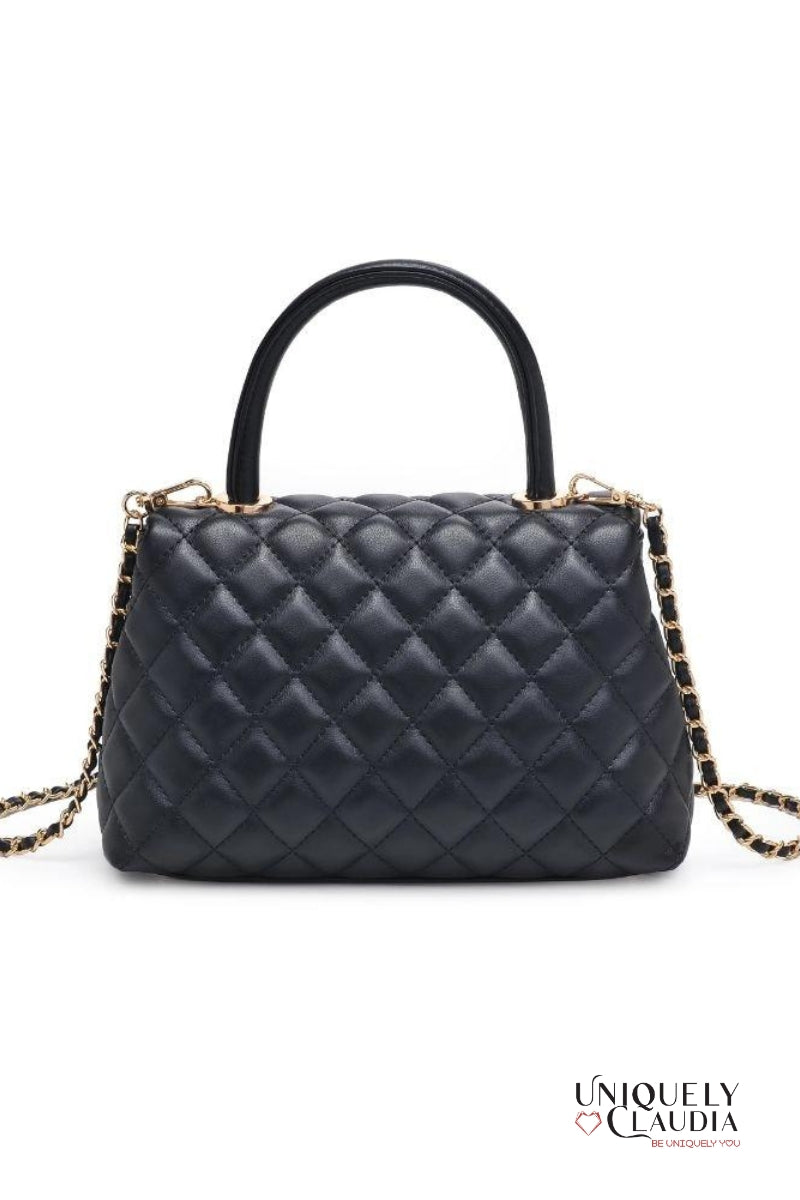 Cordelia Quilted Black Crossbody Bag | Uniquely Claudia Boutique