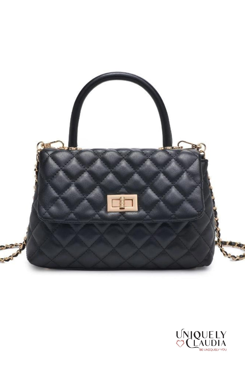 Cordelia Quilted Black Crossbody Bag | Uniquely Claudia Boutique