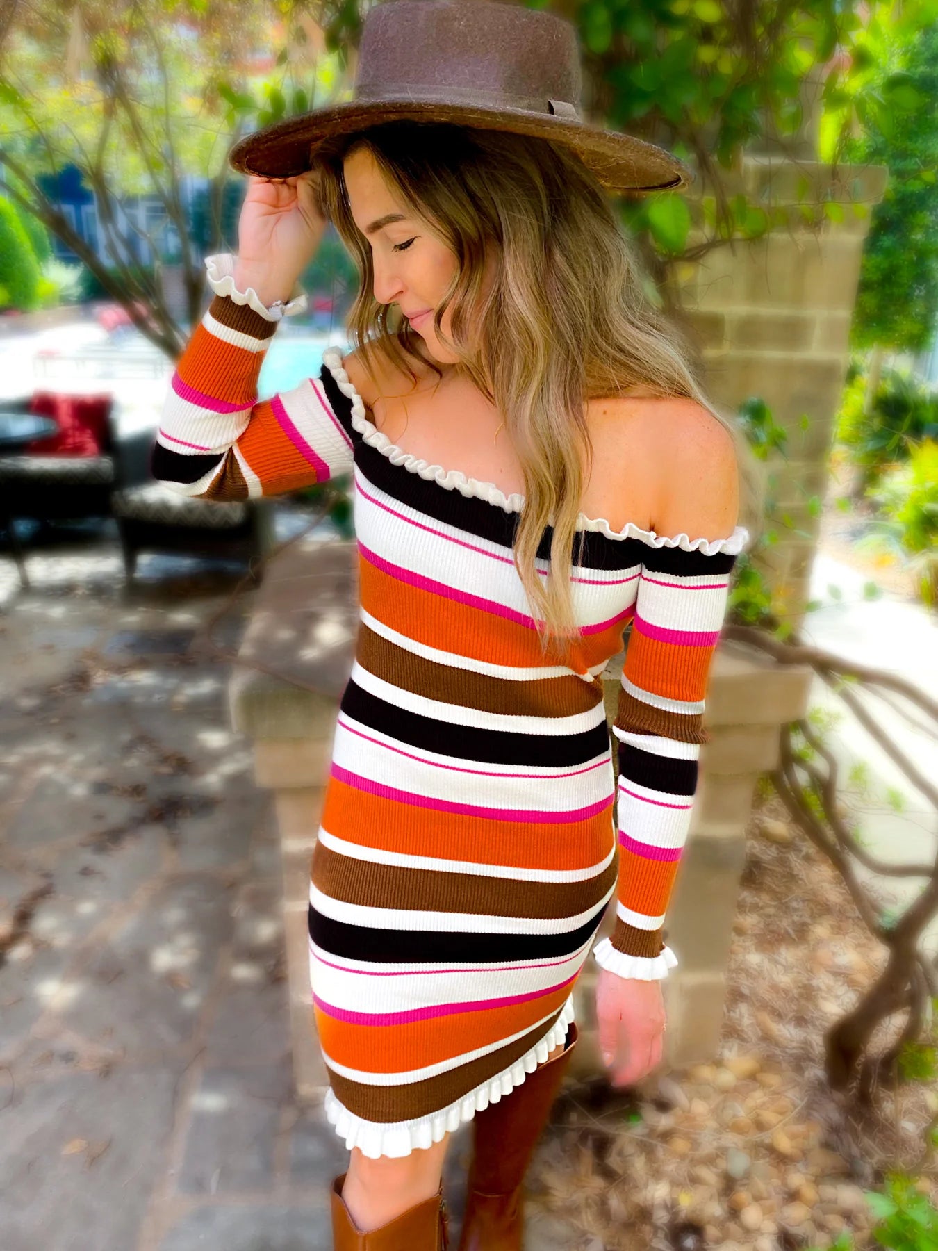 Olga Knit Stripes Midi Dress | Uniquely Claudia Boutique