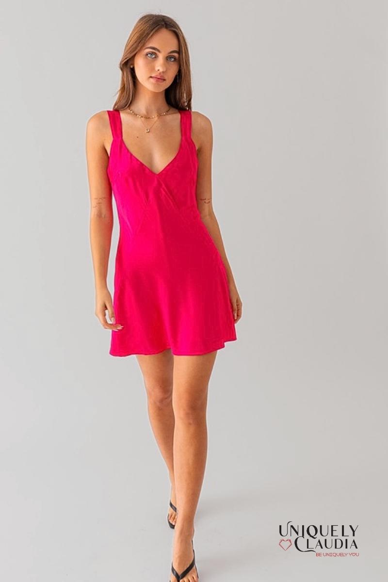 Woman's Dresses | Shannon Sleeveless Satin Dress | Uniquely Claudia Boutique