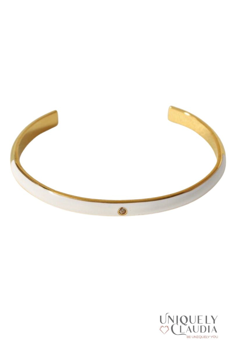 Women's Bracelets | Kira Stainless Steel and Enamel Stacking Cuff Bracelet | Uniquely Claudia Boutique