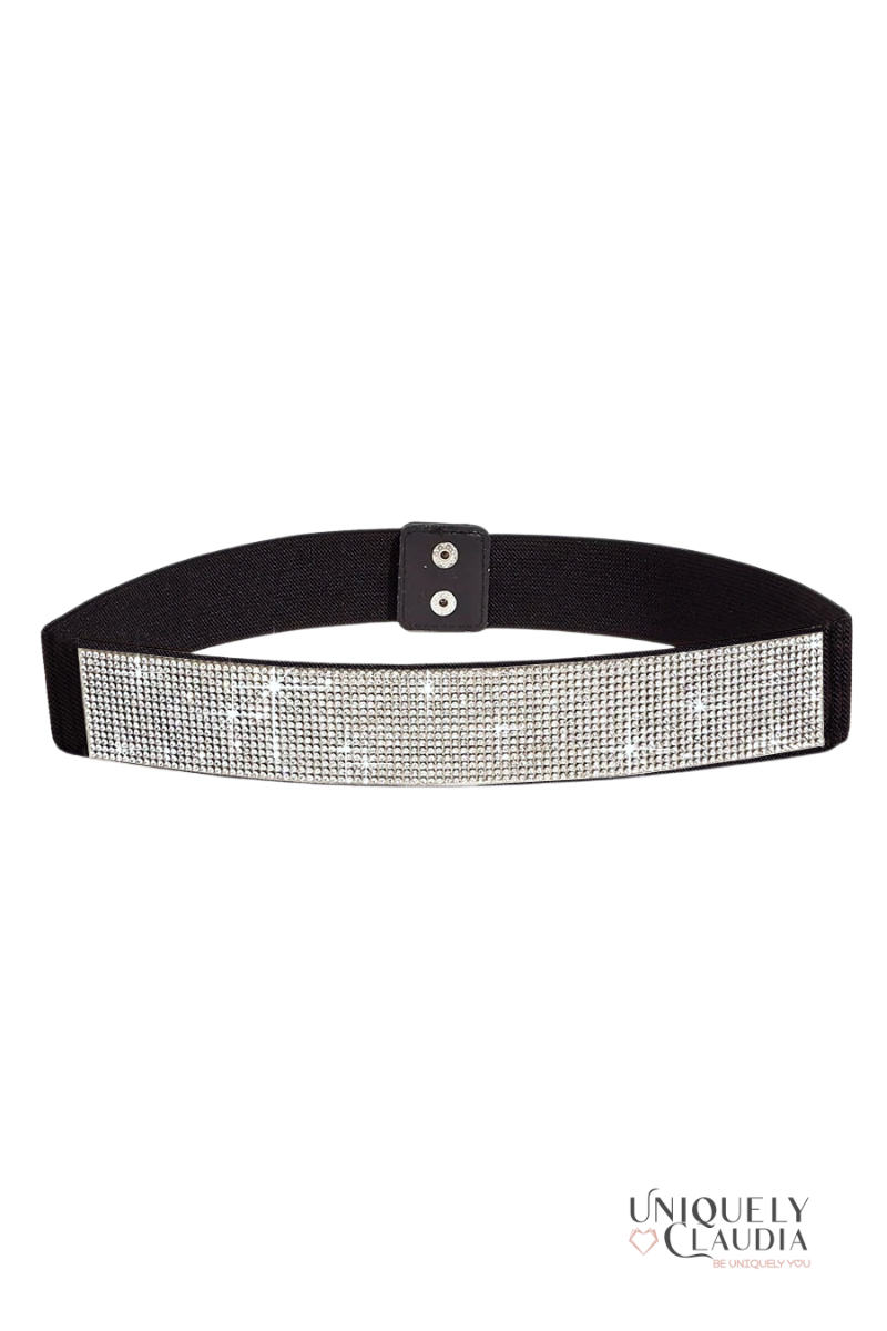 Rhinestone Elastic Fashion Belt - UNIQUELY CLAUDIA