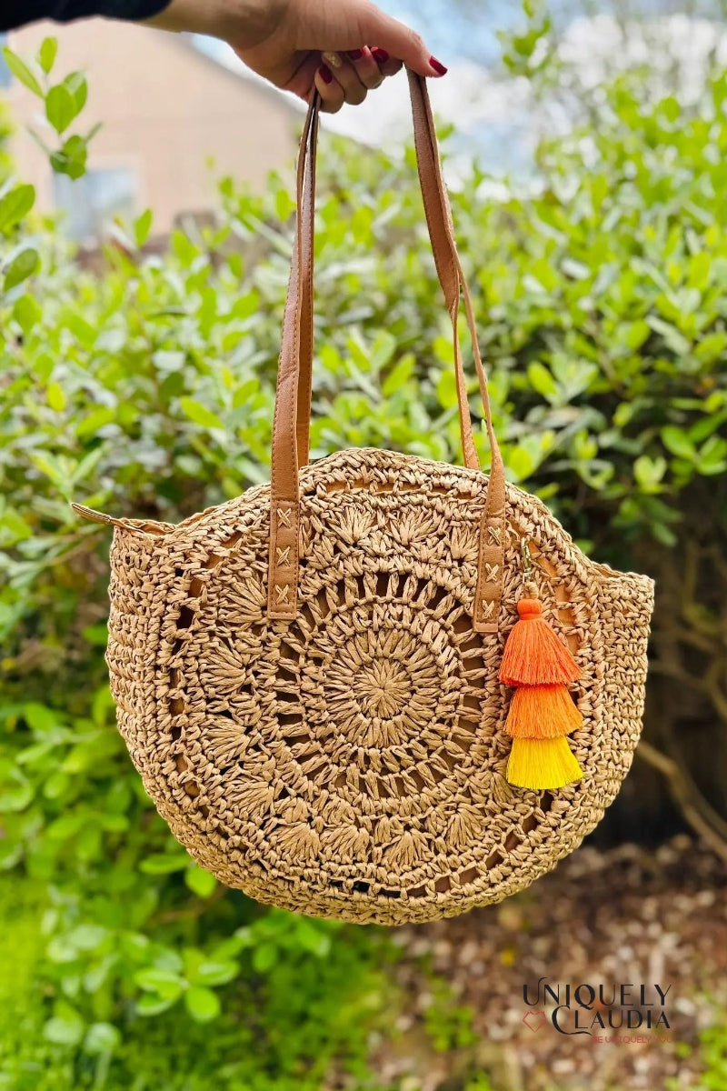 Beach Bag | Marco Island Tan Beach Bag | Uniquely Claudia Boutique