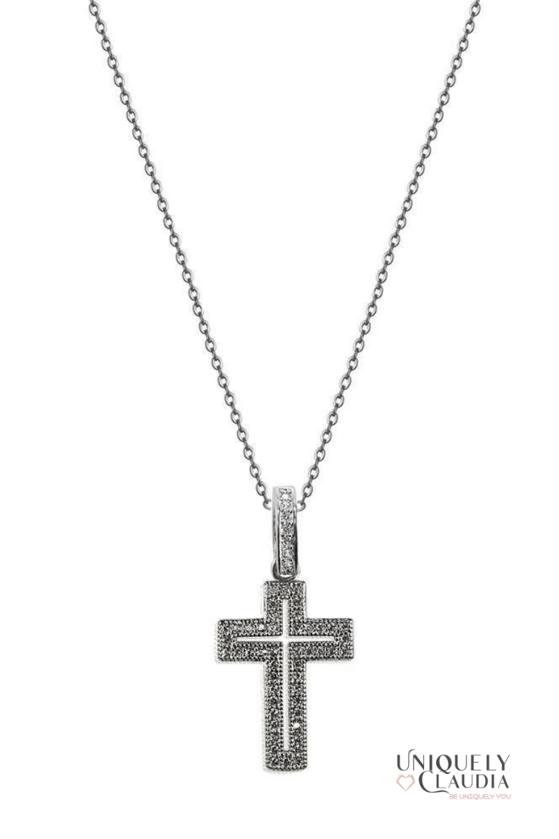 Stainless Steel Grace Pave Necklace - UNIQUELY CLAUDIA