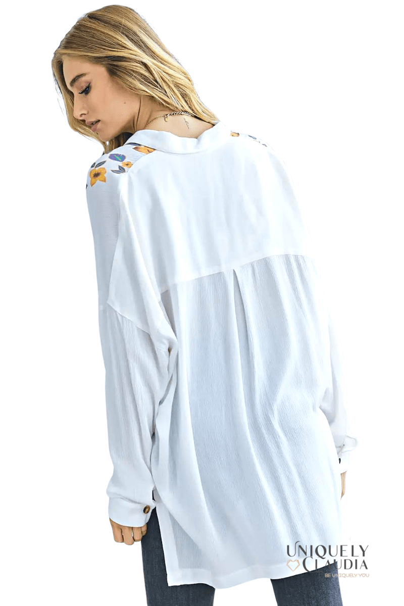 Cassia Printed Button Down Shirt - UNIQUELY CLAUDIA