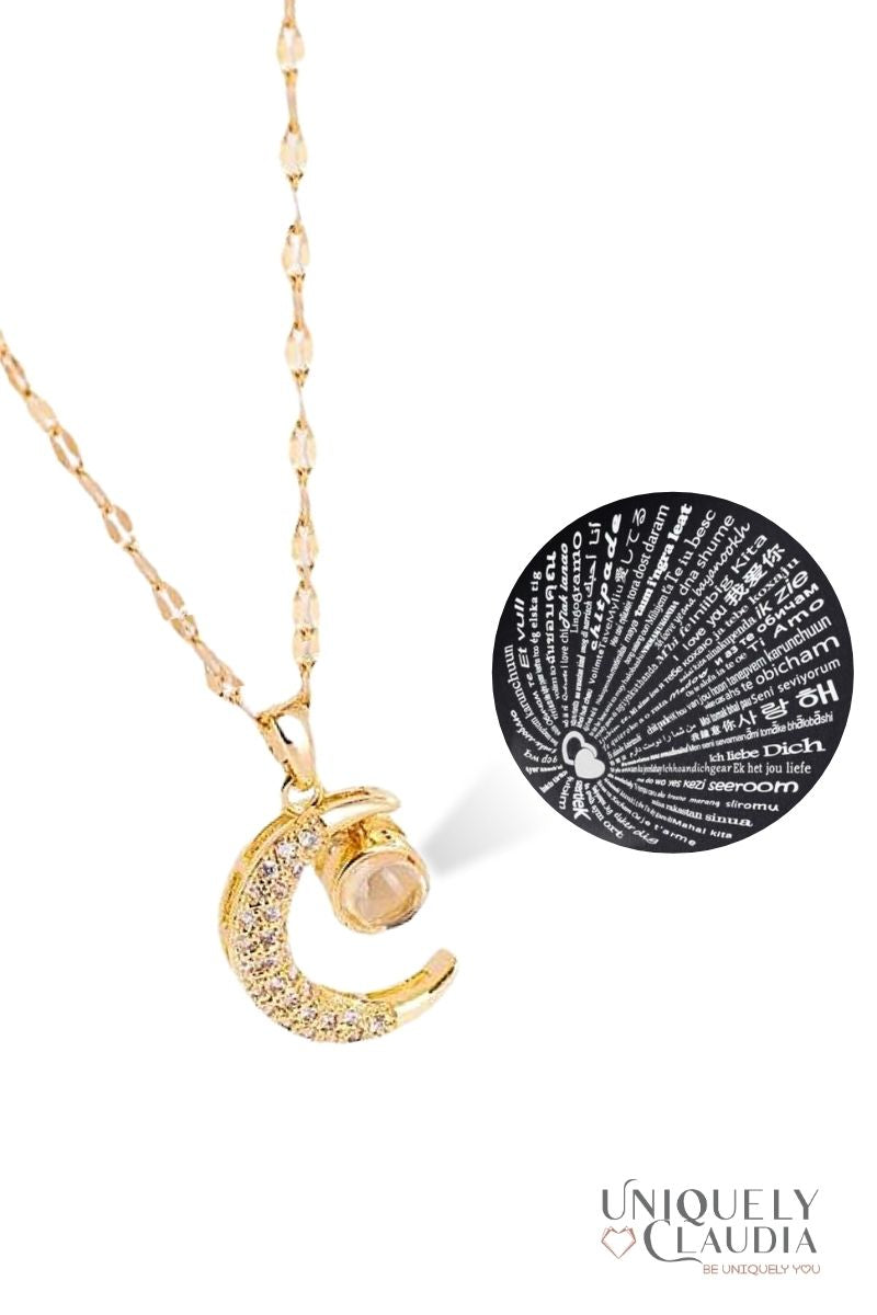 Love Moon Stainless Steel Necklace - Uniquely Claudia Boutique