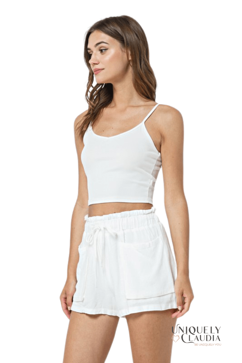 Nicole White Linen Short - UNIQUELY CLAUDIA