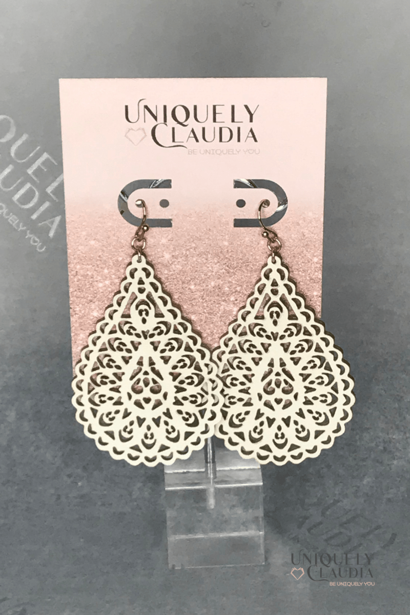 Filigree Faux Leather Fashion Earrings - UNIQUELY CLAUDIA