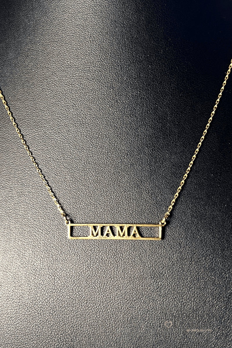 MAMA Letter Bar Necklace - UNIQUELY CLAUDIA