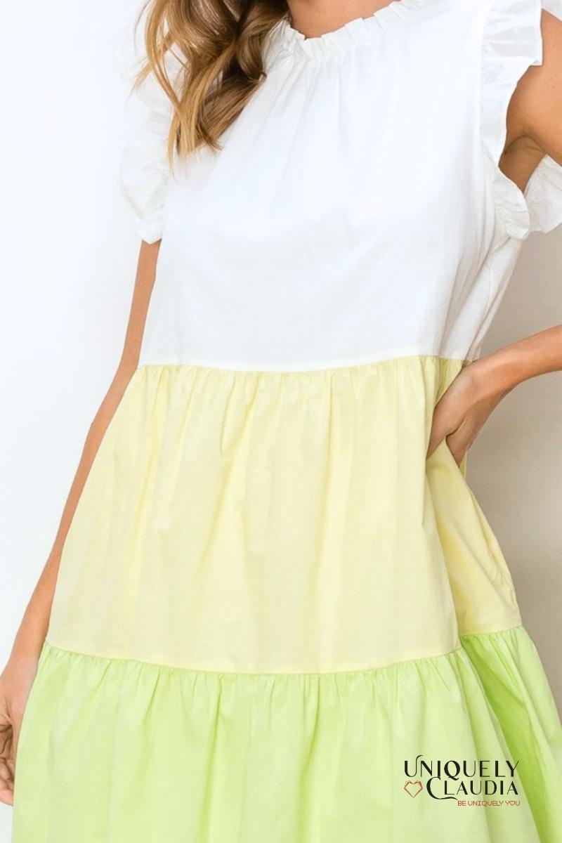Women's Dresses | Bailey Tiered High-Neck Sleeveless Mini Dress | Uniquely Claudia Boutique