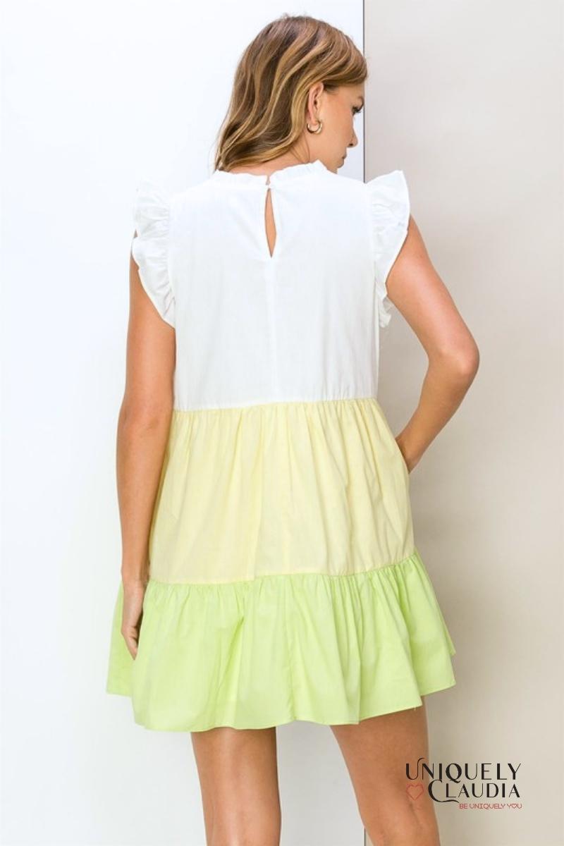 Women's Dresses | Bailey Tiered High-Neck Sleeveless Mini Dress | Uniquely Claudia Boutique