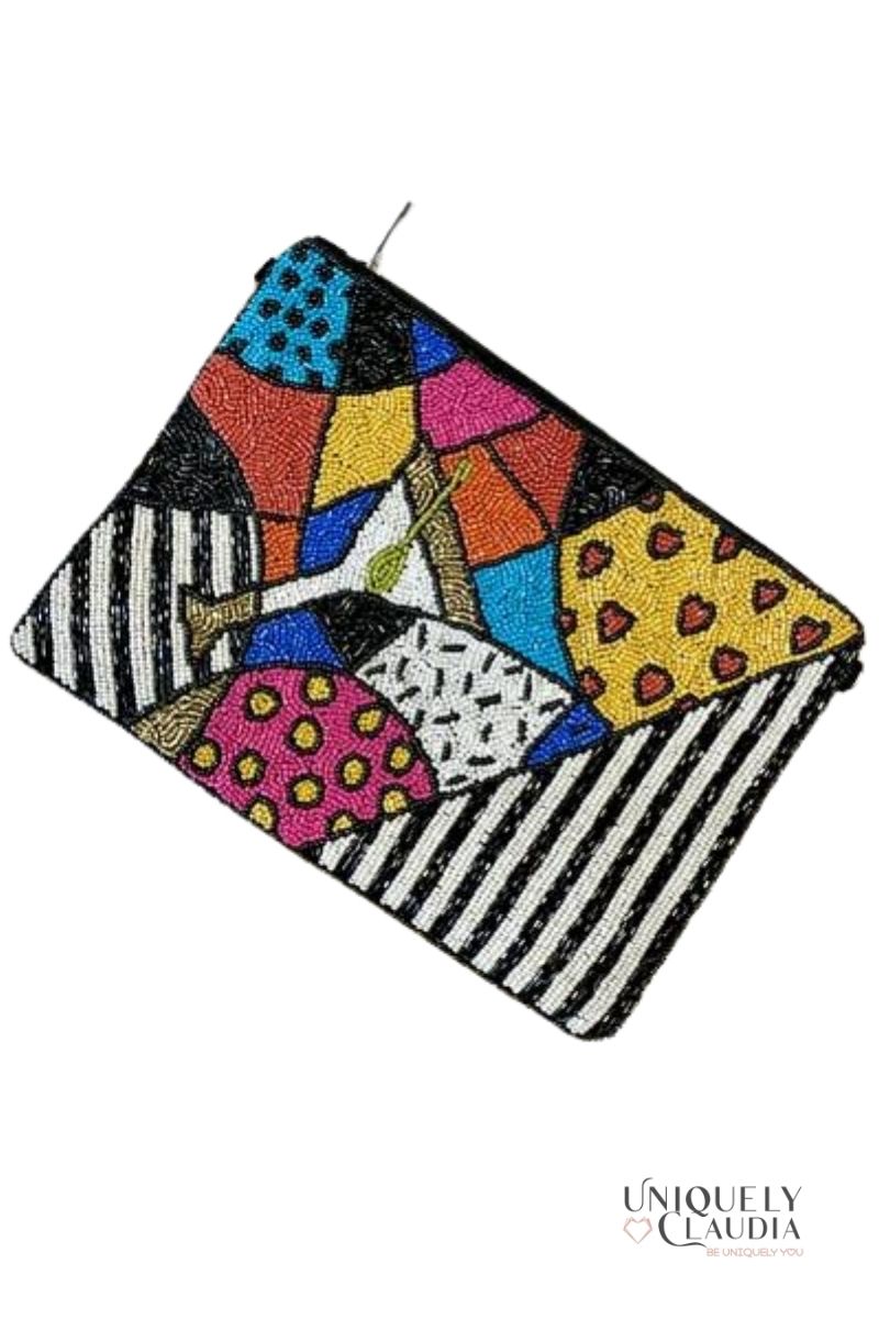 Martini Pop Art Beaded Clutch | Uniquely Claudia