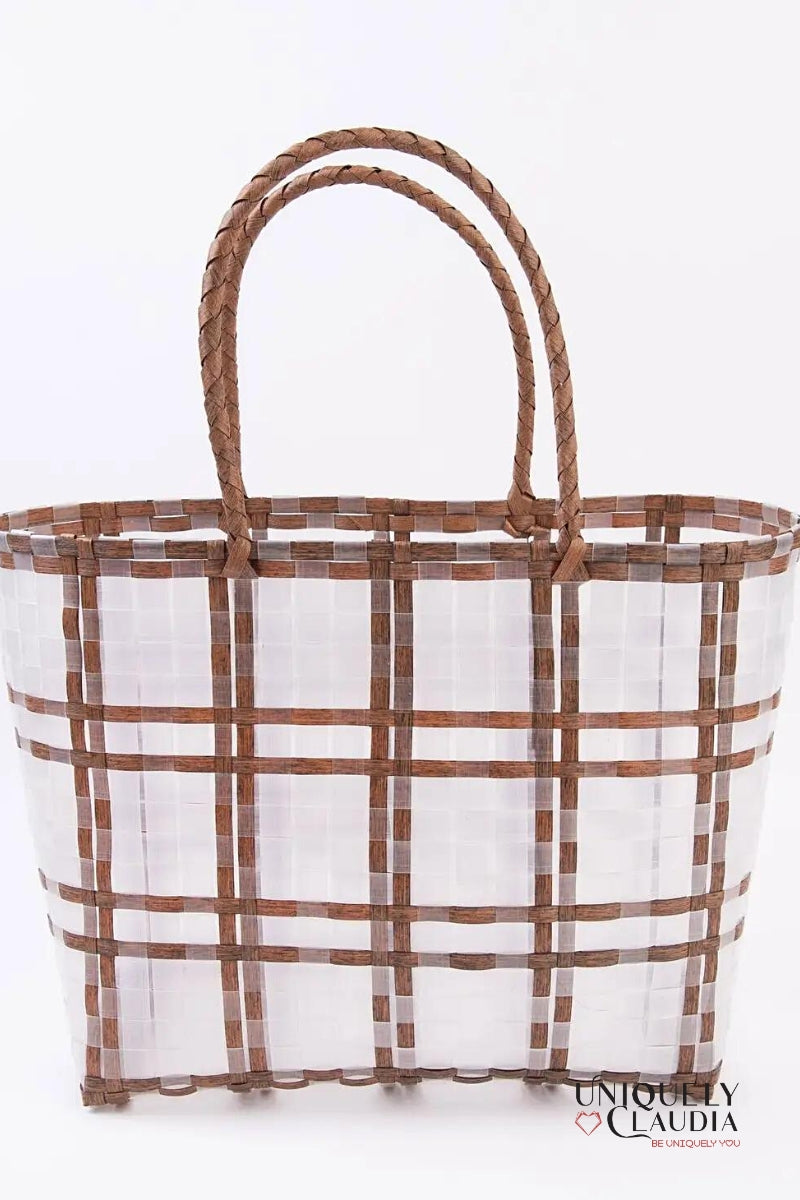 Beach Totes | The Hamptons Tan Basket Beach Tote | Uniquely Claudia Boutique