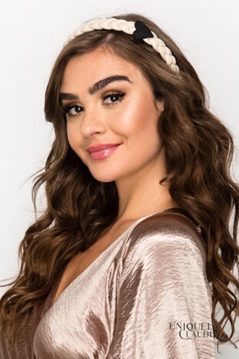 Women's Hair Accessories | Braided Heart Vegan Leather Headband | Uniquely Claudia Boutique