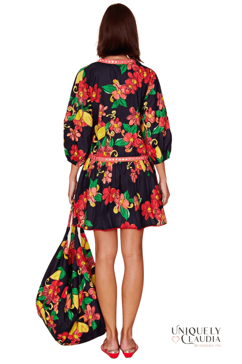 Susana Black Citrus Floral Sundress - UNIQUELY CLAUDIA