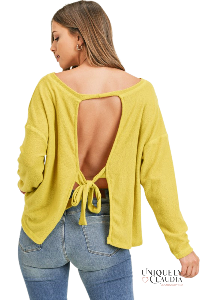 Alexia Pullover Open-Back Sweater | Uniquely Claudia Boutique