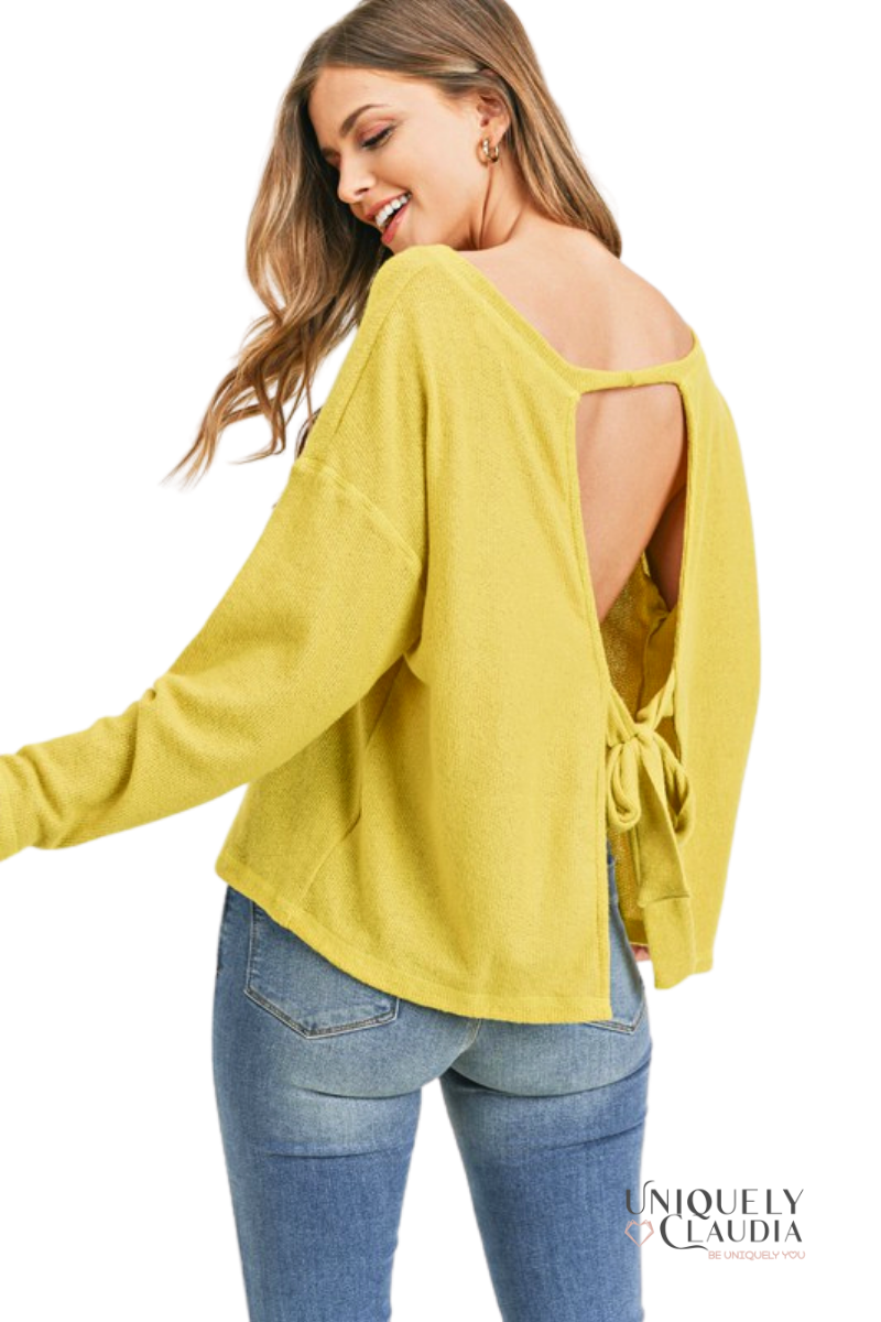 Alexia Pullover Open-Back Sweater | Uniquely Claudia Boutique