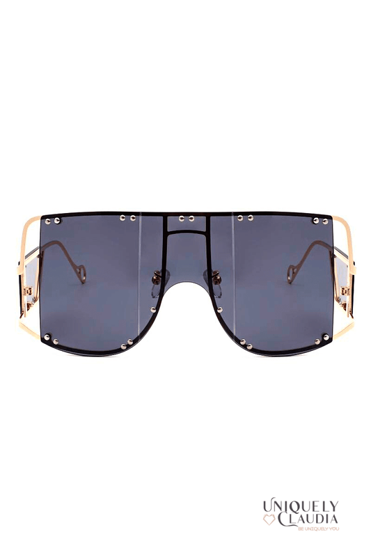 Ava Fashion Oversized Vintage Sunglasses + FREE Chain - UNIQUELY CLAUDIA