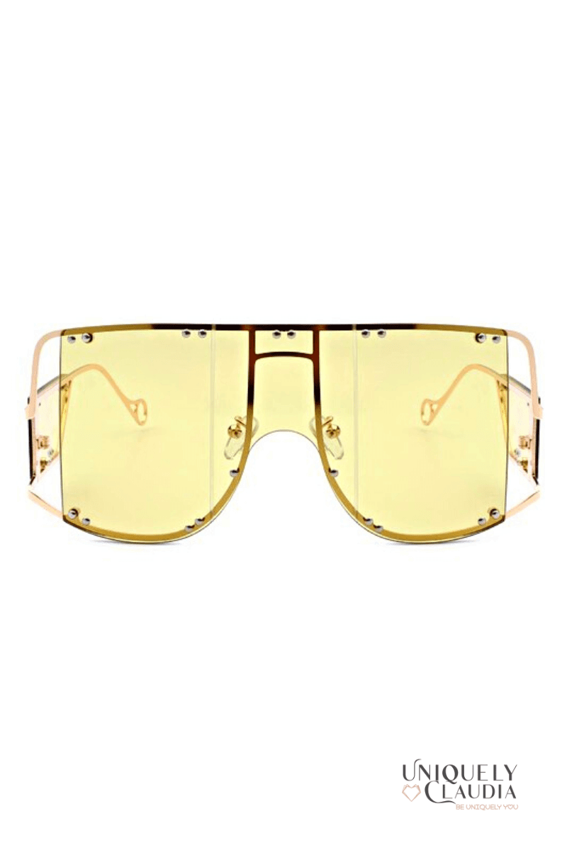 Ava Fashion Oversized Vintage Sunglasses + FREE Chain - UNIQUELY CLAUDIA