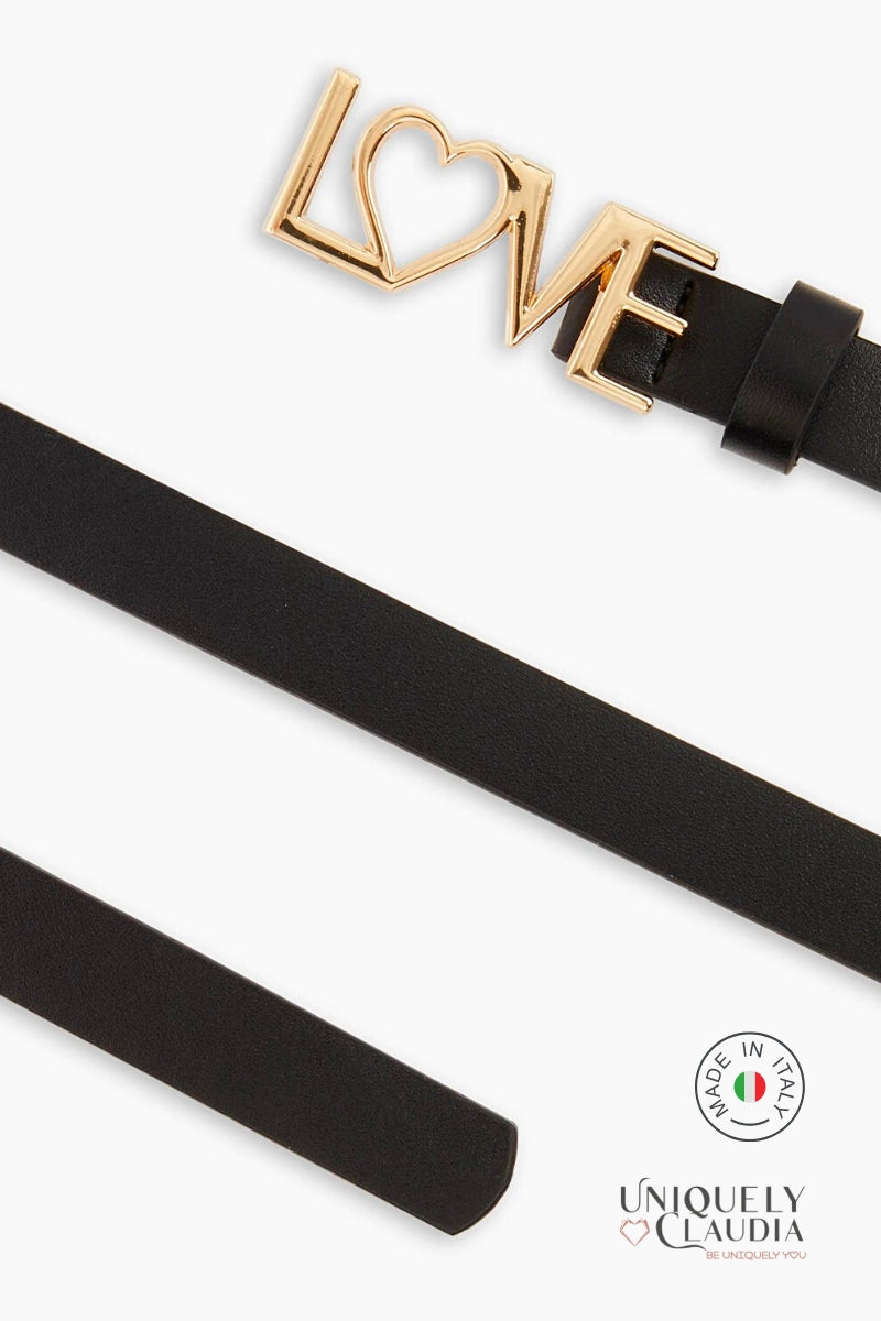 Giulietta Love Mini Shirt Dress with LOVE Vegan Leather Belt - UNIQUELY CLAUDIA