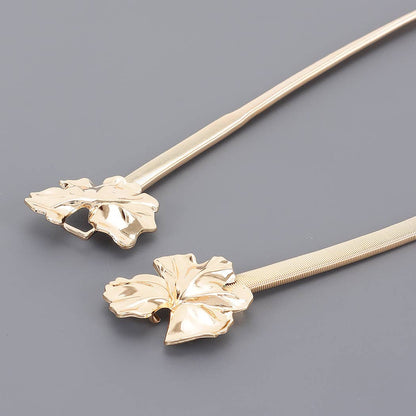 Metal Flower Spring Gold Stretch Belt - Uniquely Claudia Boutique