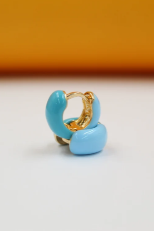 18K Gold Filled Enamel Small Huggie Earrings | Uniquely Claudia Boutique