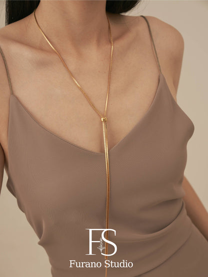 18K Gold Plated Lariat Necklace - Uniquely Claudia Boutique