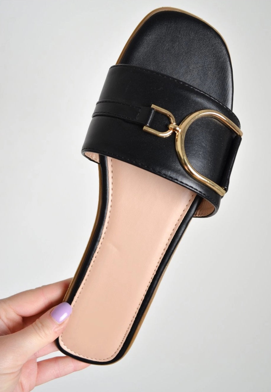 Milly Buckle Slip-On Sandals| Uniquely Claudia Boutique