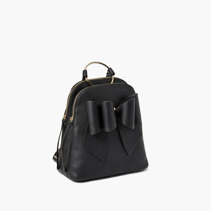 Jasmine Bowtie Backpack Handbag: Black