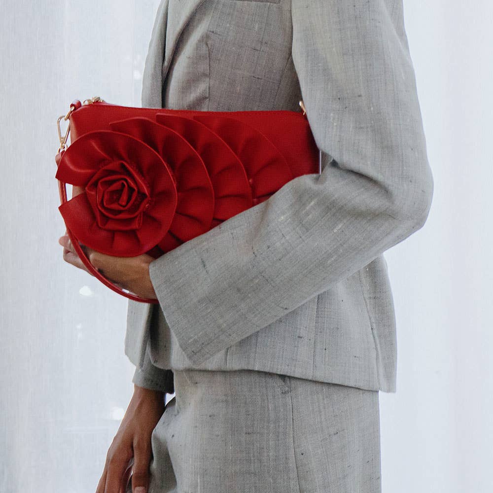 Florence Red Recycled Vegan Leather Shoulder Bag - Uniquely Claudia Boutique