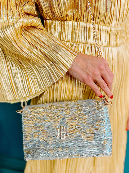 Shelby Silver and Gold Sequined Crossbody