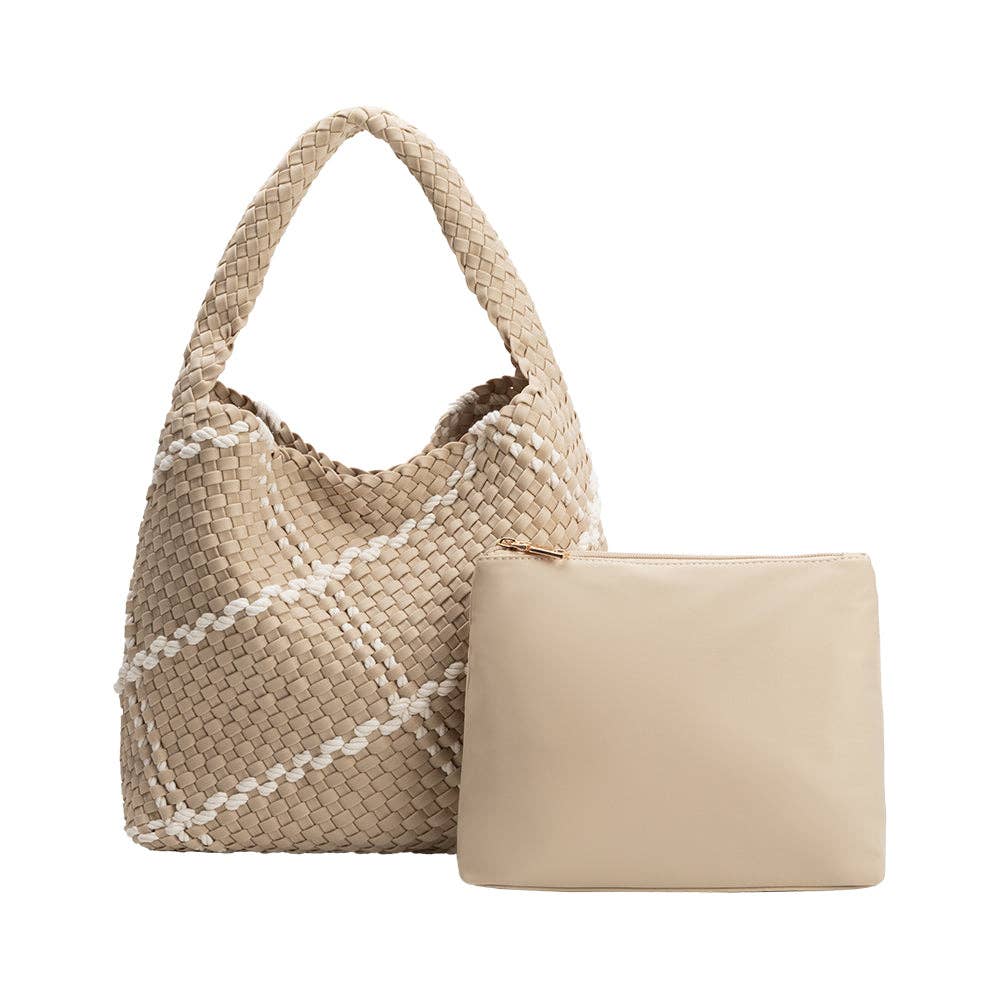 Johanna Almond Nylon Shoulder Bag - Uniquely Claudia Boutique