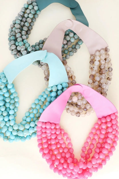 Beaded Layered Magnetic Closure Necklace