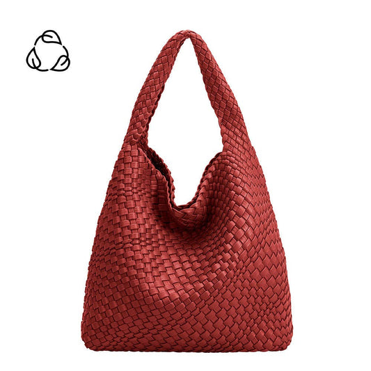 MELIE BIANCO: Johanna Wine Recycled Vegan Shoulder Bag - Uniquely Claudia Boutique