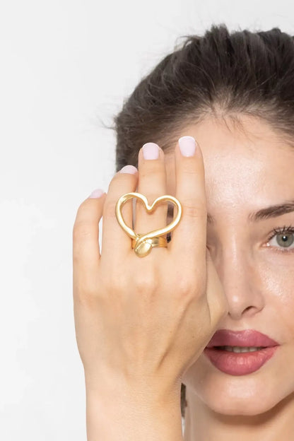 ZeyDor Golden Heart Ring | Uniquely Claudia Boutique 