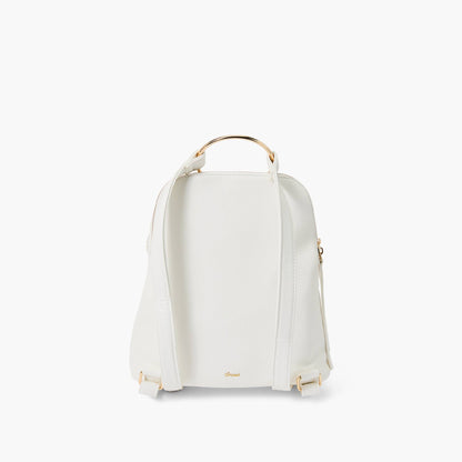 Jasmine Bowtie Backpack Handbag: Off White