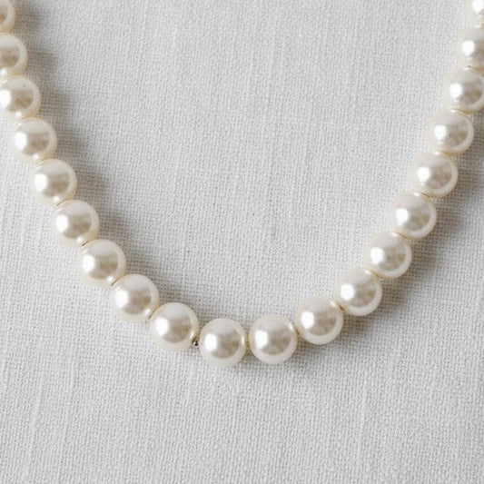 French Style Glass Pearl Strand Necklace