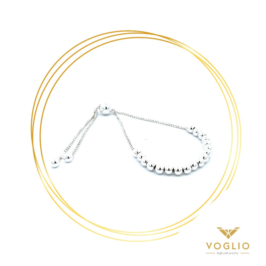 VOGLIO: Adjustable Sterling Silver Sphere Bracelet