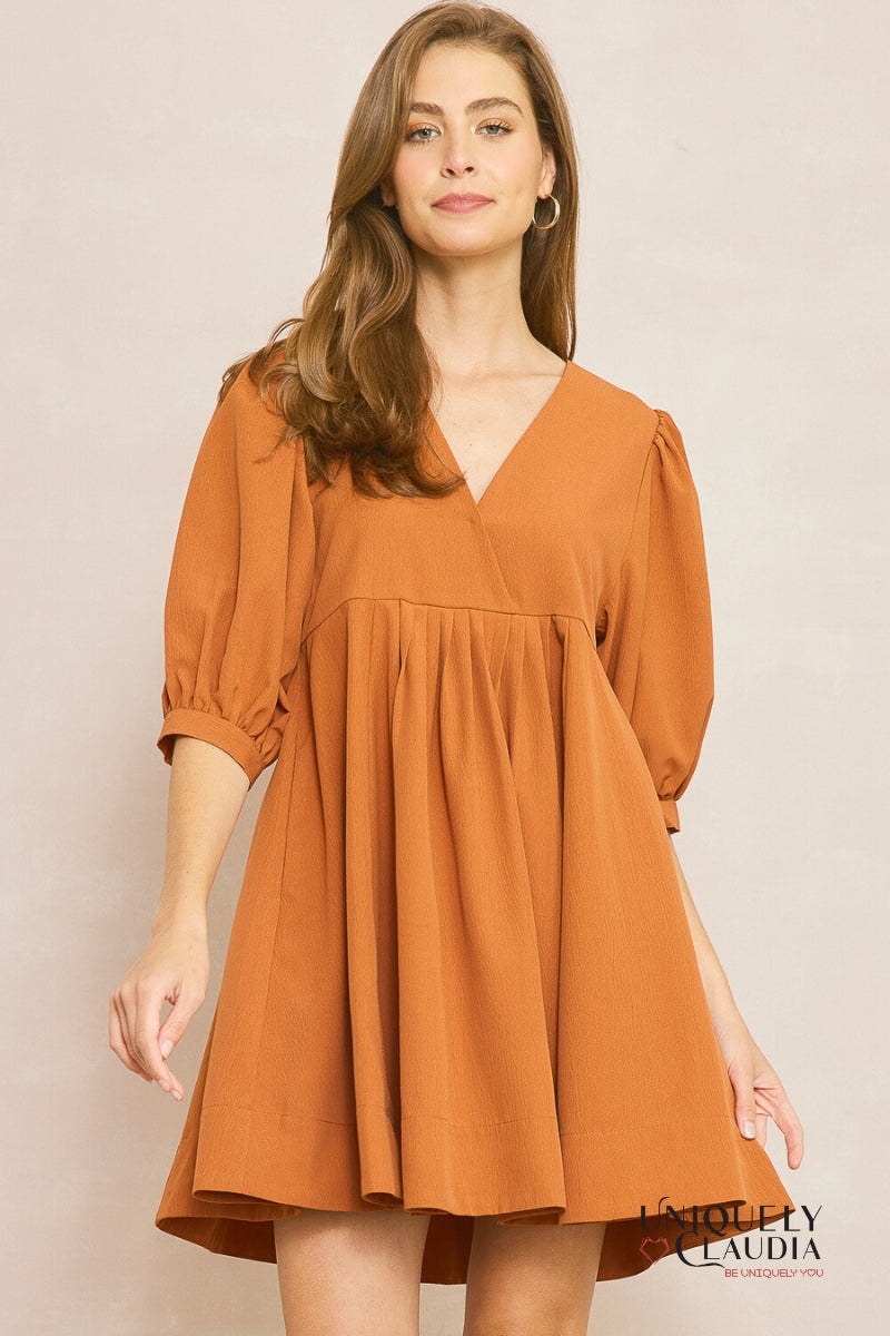 Alexis Puff Sleeves Babydoll Dress | Uniquely Claudia Boutique