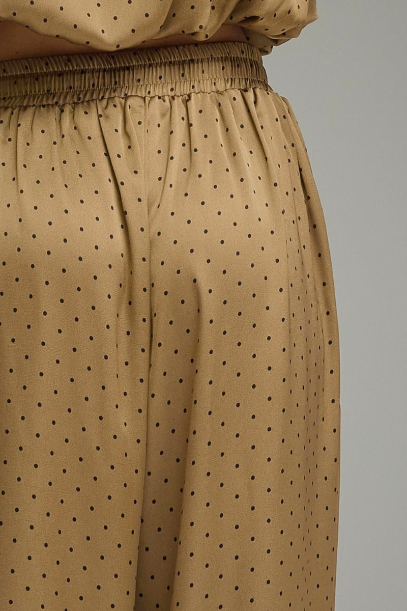 Amber Satin Polka Bubble Top & Jogger Pant Set